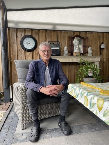 Frans Kreté in de achtertuin