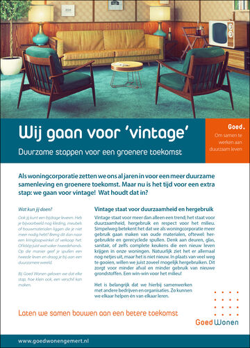 Afbeelding van de advertentie over duurzaamheid en circulariteit zoals deze is geplaatst in de special Heerlijck Wonen van het Gemerts Nieuwsblad.
