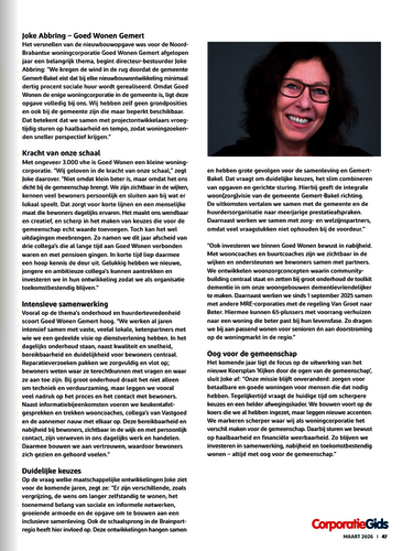 Samengestelde printscreen van het artikel met tekst uit de corporatiegids