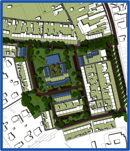 Plattegrond uit het stedenbouwkundig plan
