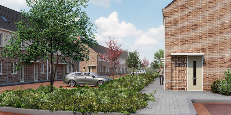Artist impressie van nieuwbouw Molenwei