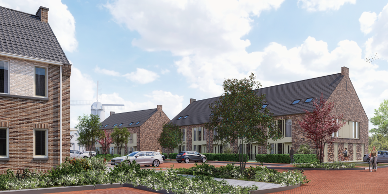 Artist impressie van nieuwbouw Molenwei