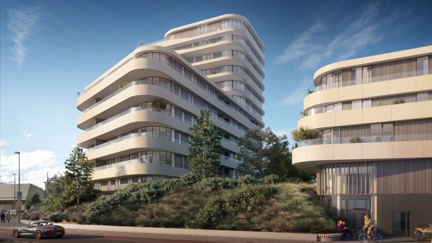 Voorbeeld van hoe het gebouw eruit komt te zien.