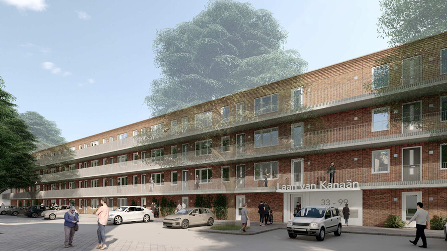 Voorbeeld van hoe het gebouw eruit gaat zien.