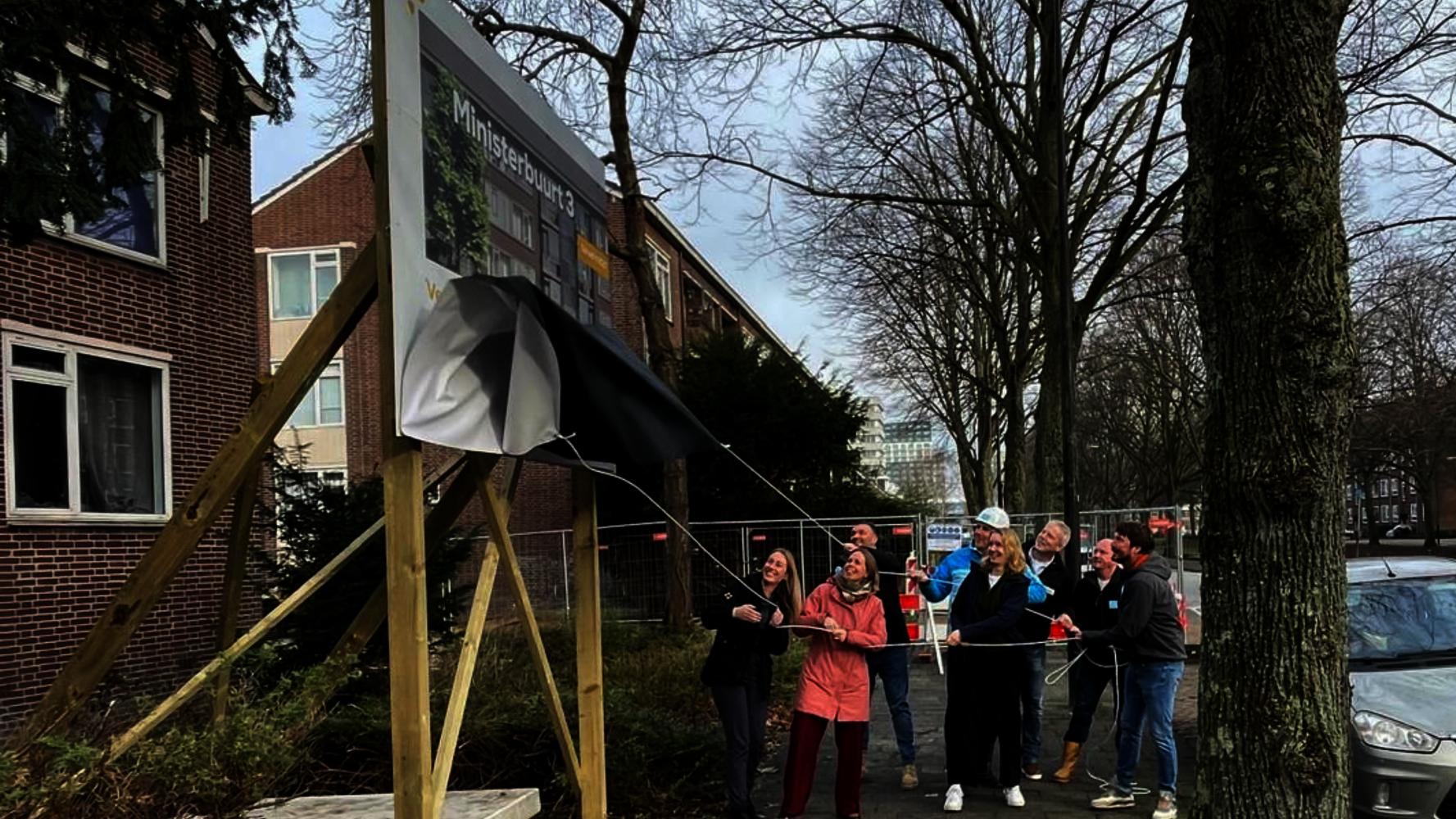 2026 jan - Onthulling bouwbord Ministerbuurt 3