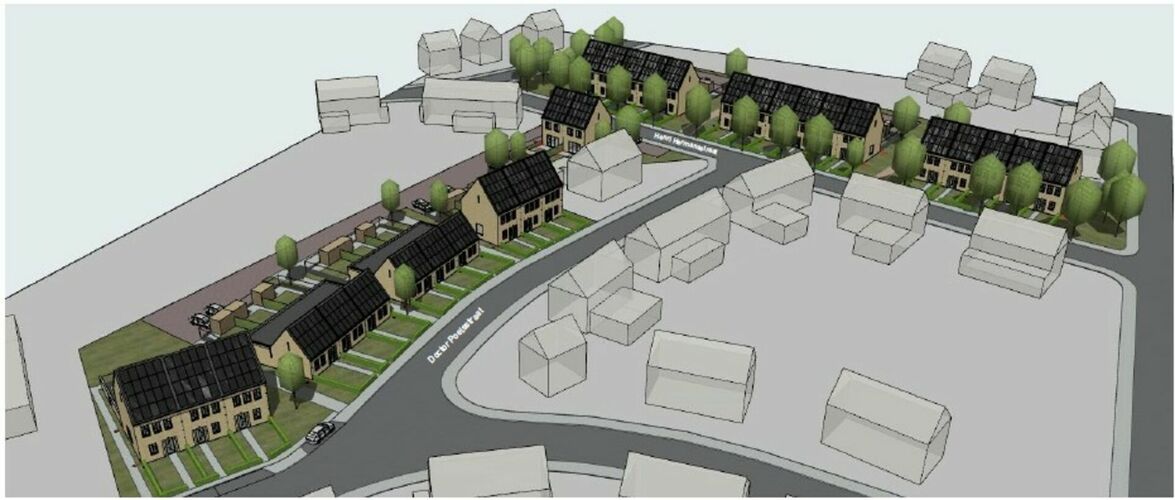 Artist Impression van de woningen en omgeving