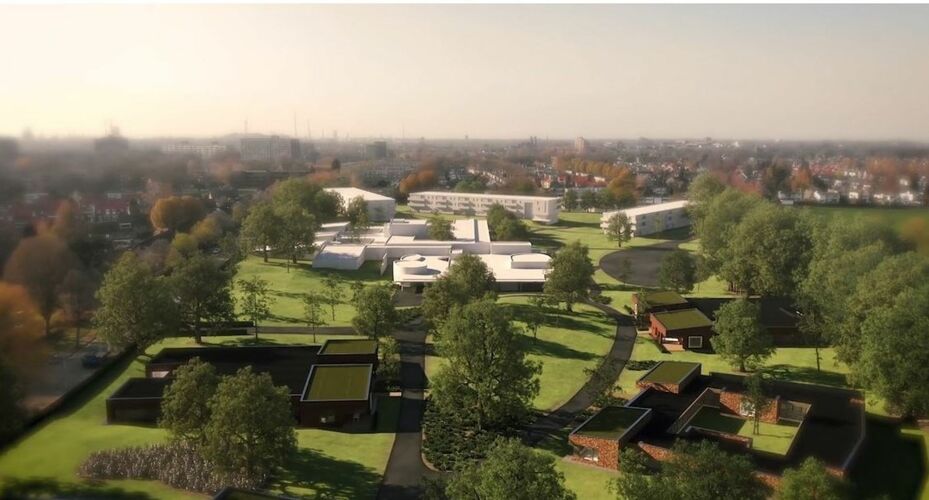 Luchtfoto van het gebied