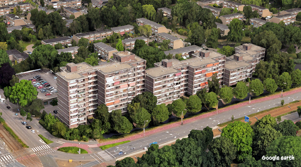 Afbeelding woongebouw Kersengaarde van Google Earth