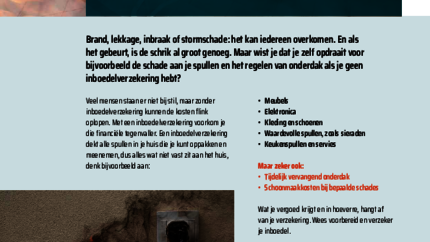 Flyer over waarom een inboedelverzekering belangrijk is