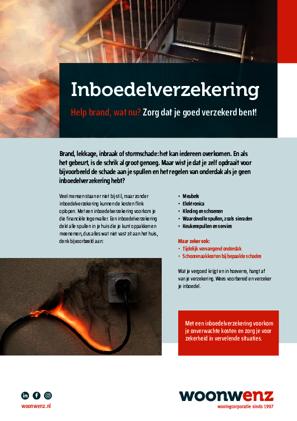 Flyer over waarom een inboedelverzekering belangrijk is